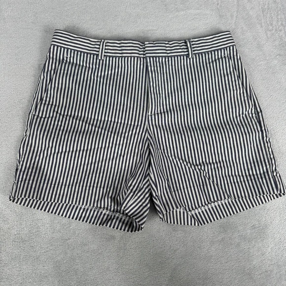 Banana Republic Pants - Banana Republic Shorts Womens 8 Blue White Striped 100% Cotton Nautical Preppy